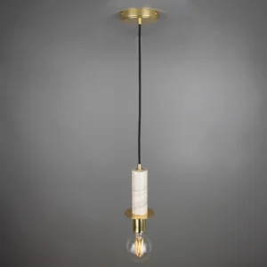 Figo Marbled Ceramic & Brass Slim Pendant Kitchen Ceilings Lights Great Lighting UK Ltd