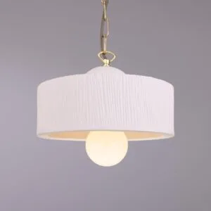 Seville Mid Century Ceramic Pendant in Matt White Bedroom Pendant Lights Great Lighting UK Ltd