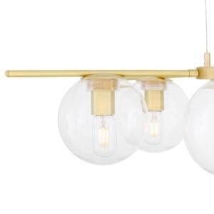 Madison Brass 5 Arm Chandelier with Glass Globes Four to Six Arm Pendants Great Lighting UK Ltd