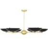 Newbury Chandelier | Modern 6 Arm Brass Light with Black Shades Bedroom Pendant Lights Great Lighting UK Ltd