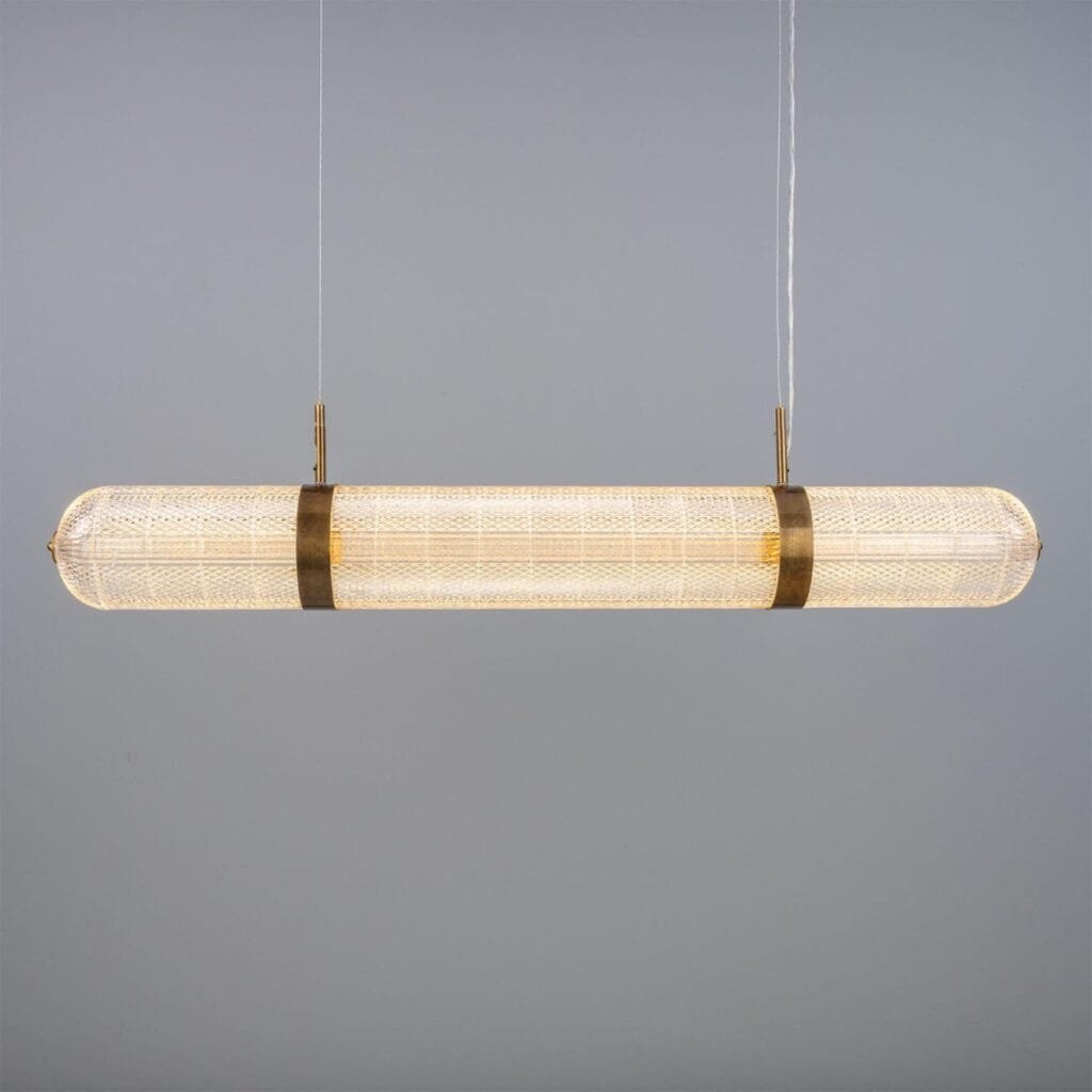 Ashford Neo-Victorian Linear Pendant Light Holophane Pendants Great Lighting UK Ltd