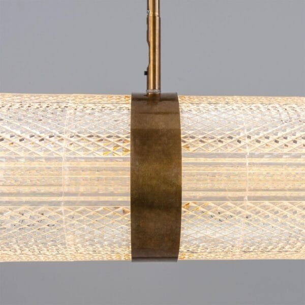 Ashford Neo-Victorian Linear Pendant Light Brass & Moroccan Pendants Great Lighting UK Ltd