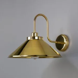 RIO Brass Swan Neck Wall Light Brass Wall Lights Great Lighting UK Ltd