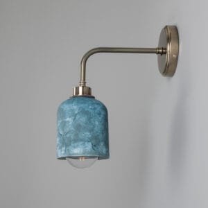 Osier Blue Earth IP44 Ceramic Bathroom Wall Light Ceramic Bathroom Sconces Great Lighting UK Ltd