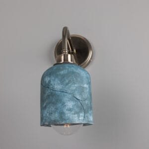 Osier Blue Earth IP44 Ceramic Bathroom Wall Light Ceramic Bathroom Sconces Great Lighting UK Ltd