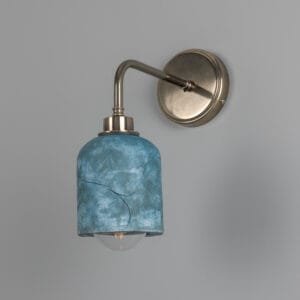 Osier Blue Earth IP44 Ceramic Bathroom Wall Light Ceramic Bathroom Sconces Great Lighting UK Ltd