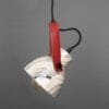 Marbled Pera Ceramic Pendant with Rescued Fire-Hose Strap Ceramic Pendant Lighting Great Lighting UK Ltd