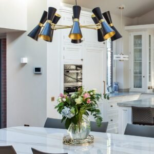Cairo Adjustable 8 Arm Mid Century Chandelier Bedroom Chandelier Great Lighting UK Ltd
