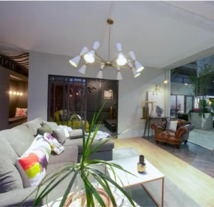 Cairo Adjustable 8 Arm Mid Century Chandelier Large Multi-Light Chandeliers Great Lighting UK Ltd