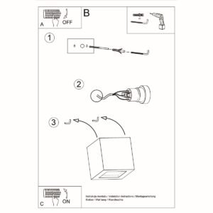 Wall Lamp Ceramic Leo Box Wall Lights Great Lighting UK Ltd