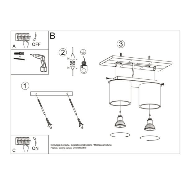 Ceiling Lamp Orbis 2 Black Modern Ceiling Lights Great Lighting UK Ltd