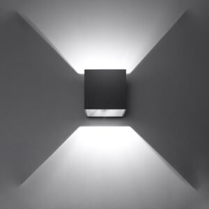 Wall Lamp Quad 1 Black Box Wall Lights Great Lighting UK Ltd
