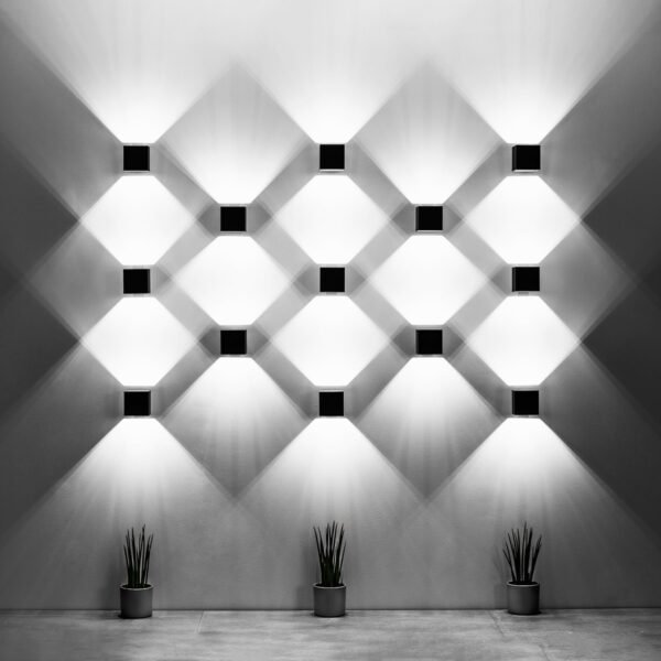 Wall Lamp Quad 1 Black Modern Indoor Wall Lights Great Lighting UK Ltd