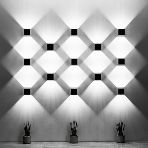 Wall Lamp Quad 1 Grey Modern Indoor Wall Lights Great Lighting UK Ltd