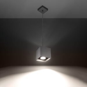 Pendant Lamp Quad 1 Grey Modern Single Pendants Great Lighting UK Ltd