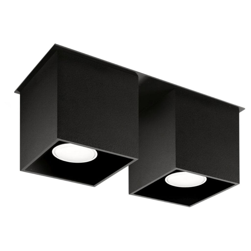 Quad Twin Ceiling Downlight - Black 2 Light Spotlight Great Lighting UK Ltd