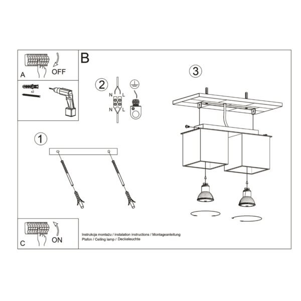 Ceiling Lamp Quad 2 Black Modern Ceiling Lights Great Lighting UK Ltd