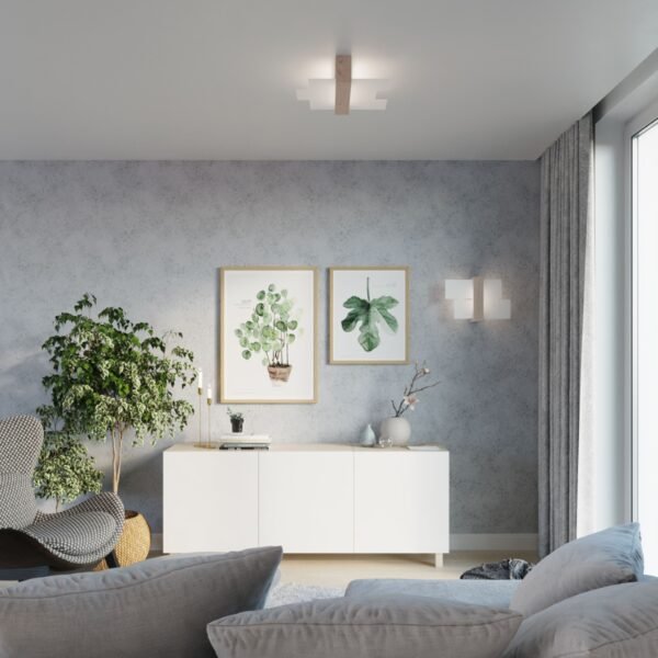 Wall Lamp Feniks 1 Natural Wood Modern Indoor Wall Lights Great Lighting UK Ltd