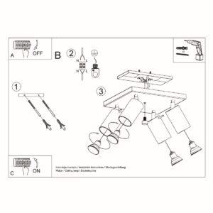 Ceiling Lamp Ring 4 White Cluster Ceiling Lights Great Lighting UK Ltd