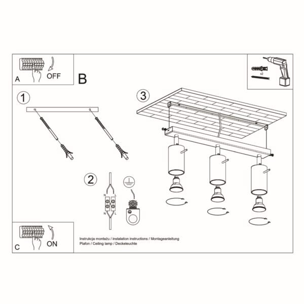 Ceiling Lamp Ring 3 Black Modern Ceiling Lights Great Lighting UK Ltd