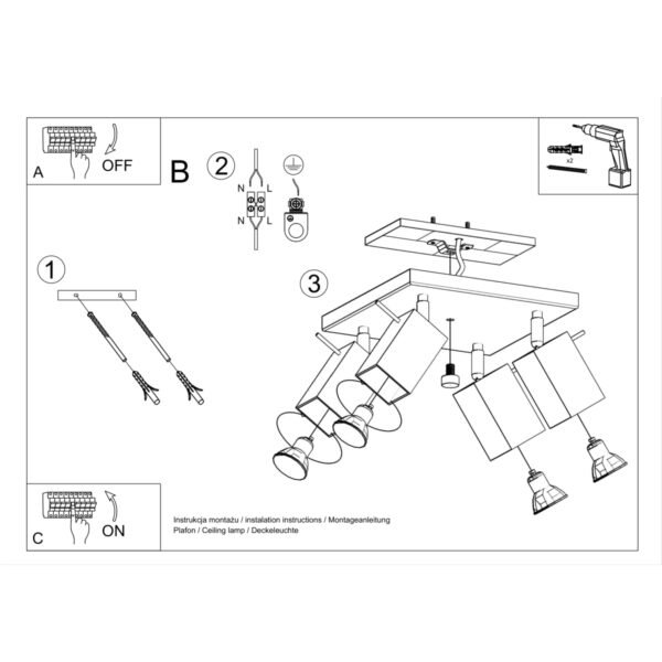 Ceiling Lamp Merida 4 White Cluster Ceiling Lights Great Lighting UK Ltd