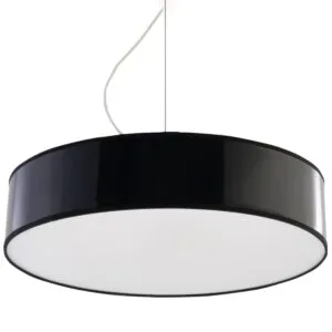 Arena 45cm Pendant - Black Large Shade & Drum Pendants Great Lighting UK Ltd