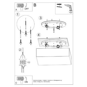 Ceiling Lamp Horus 35 White Large Ceiling Lights Great Lighting UK Ltd