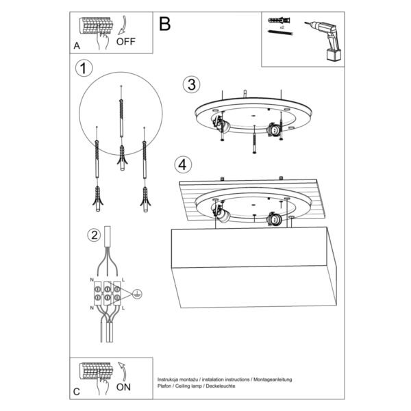 Ceiling Lamp Horus 35 White Modern Ceiling Lights Great Lighting UK Ltd