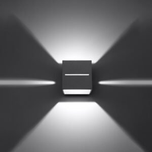 Wall Lamp Lobo Grey Single Wall Lights Great Lighting UK Ltd