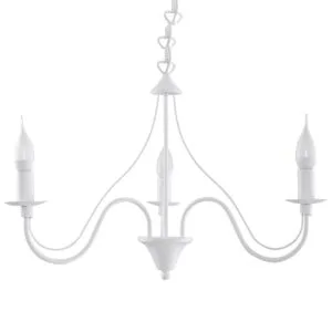 Minerwa 3-Light Chandelier - White Hallway Chandelier Great Lighting UK Ltd