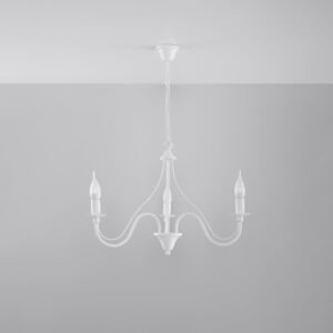 Chandelier Minerwa 3 White Modern Hanging Chandeliers Great Lighting UK Ltd