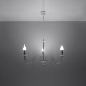 Chandelier Minerwa 3 White Modern Hanging Chandeliers Great Lighting UK Ltd