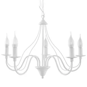 Minerwa 5-Light Chandelier - White Bedroom Chandelier Great Lighting UK Ltd