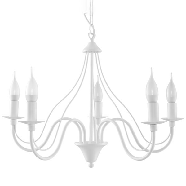 Chandelier Minerwa 5 White Hanging Chandeliers Great Lighting UK Ltd