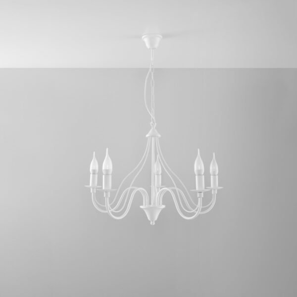 Chandelier Minerwa 5 White Hanging Chandeliers Great Lighting UK Ltd