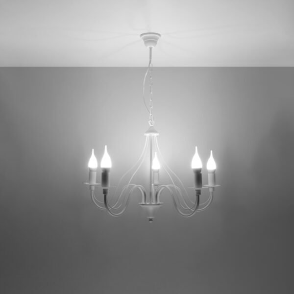 Chandelier Minerwa 5 White Hanging Chandeliers Great Lighting UK Ltd