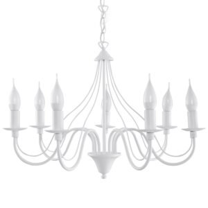 Chandelier Minerwa 7 White Modern Hanging Chandeliers Great Lighting UK Ltd