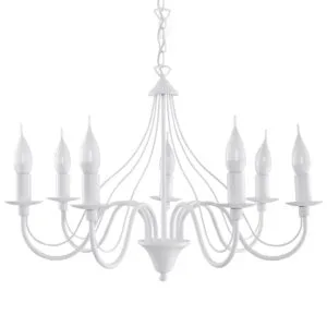 Minerwa 7-Light Chandelier - White Bedroom Chandelier Great Lighting UK Ltd