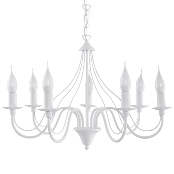 Chandelier Minerwa 7 White Hanging Chandeliers Great Lighting UK Ltd