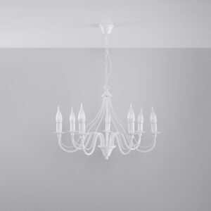 Chandelier Minerwa 7 White Modern Hanging Chandeliers Great Lighting UK Ltd