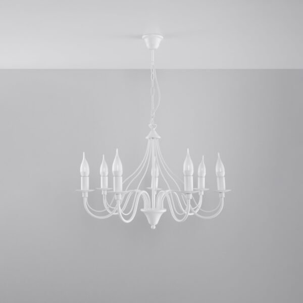 Chandelier Minerwa 7 White Hanging Chandeliers Great Lighting UK Ltd