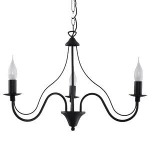 Chandelier Minerwa Three Light Black Modern Hanging Chandeliers Great Lighting UK Ltd