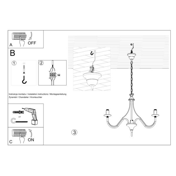 Chandelier Minerwa 3 Black Modern Chandeliers Great Lighting UK Ltd