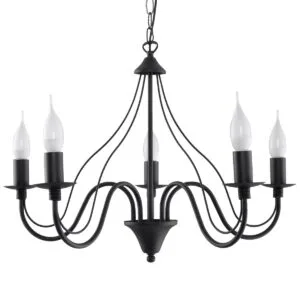 Chandelier Minerwa Five Light Black Modern Hanging Chandeliers Great Lighting UK Ltd