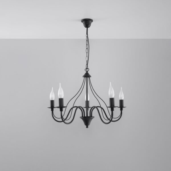 Chandelier Minerwa 5 Black Modern Chandeliers Great Lighting UK Ltd