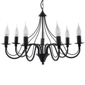 Chandelier Minerwa 7 Black Modern Chandeliers Great Lighting UK Ltd
