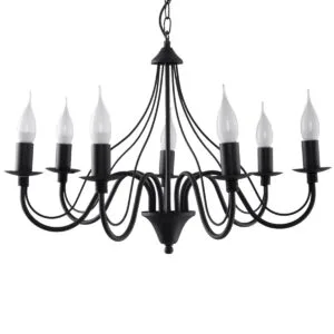 Chandelier Minerwa 7 Black Modern Hanging Chandeliers Great Lighting UK Ltd