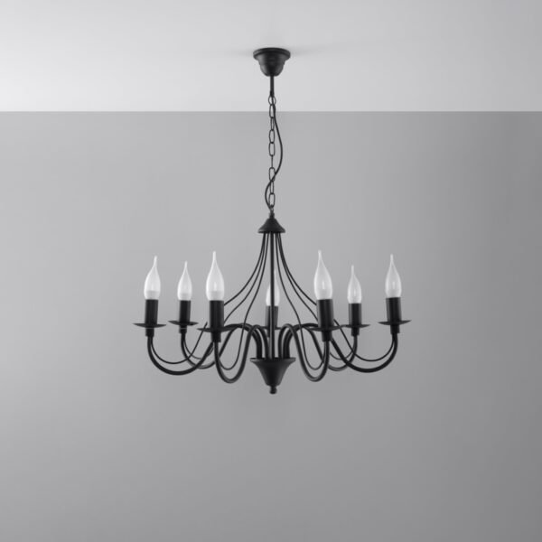Chandelier Minerwa 7 Black Modern Chandeliers Great Lighting UK Ltd