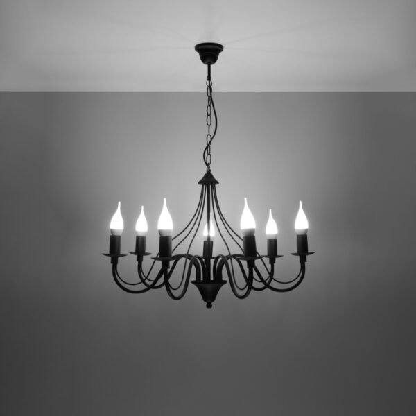 Chandelier Minerwa 7 Black Modern Chandeliers Great Lighting UK Ltd