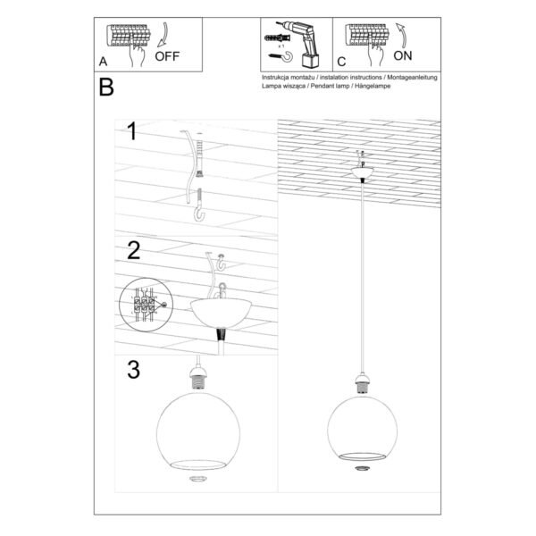 Pendant Lamp Ball Graphite - Image 5